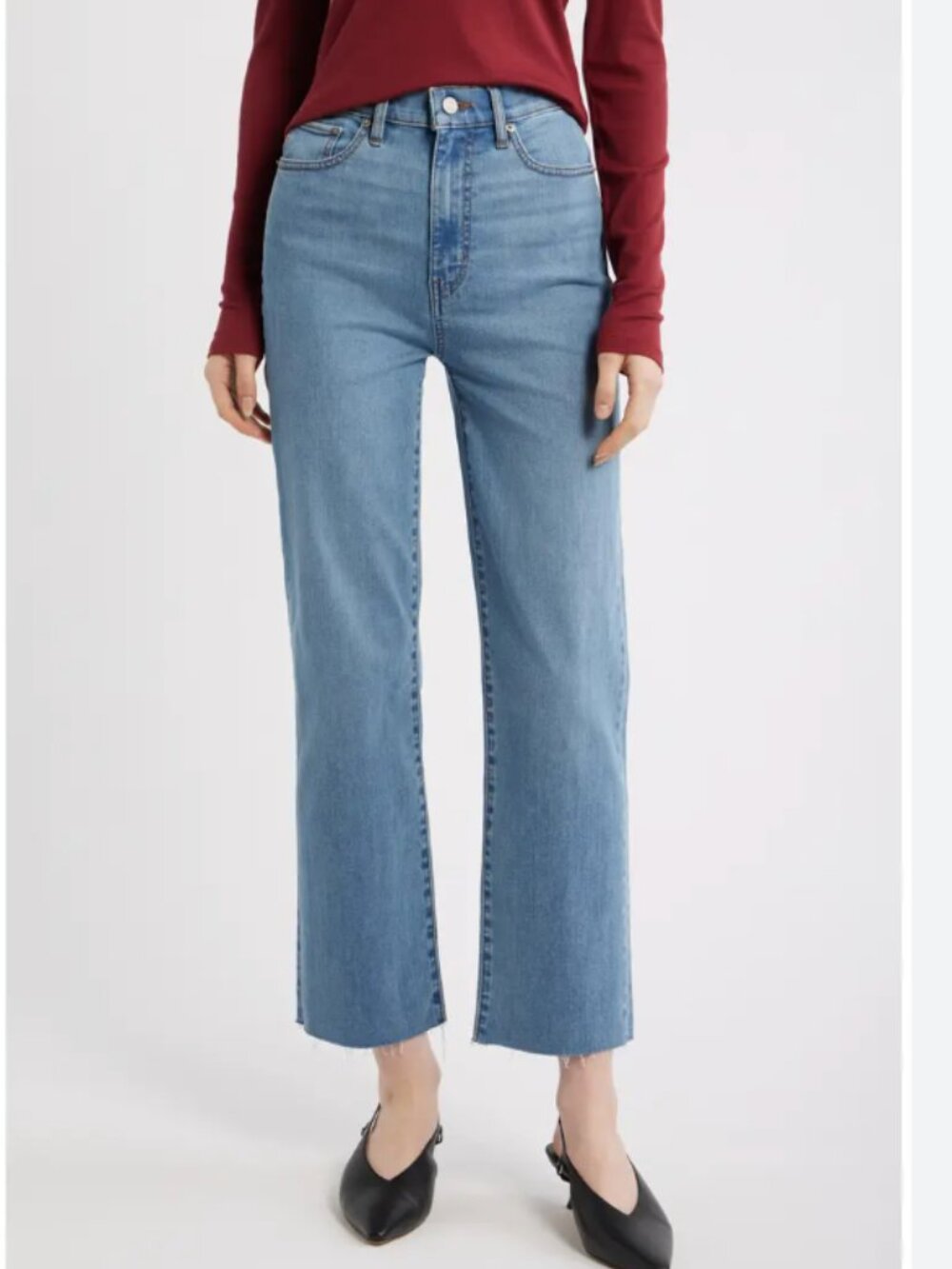 Frame Denim Le Sleek Straight Women's Blue High-Rise Jeans 26